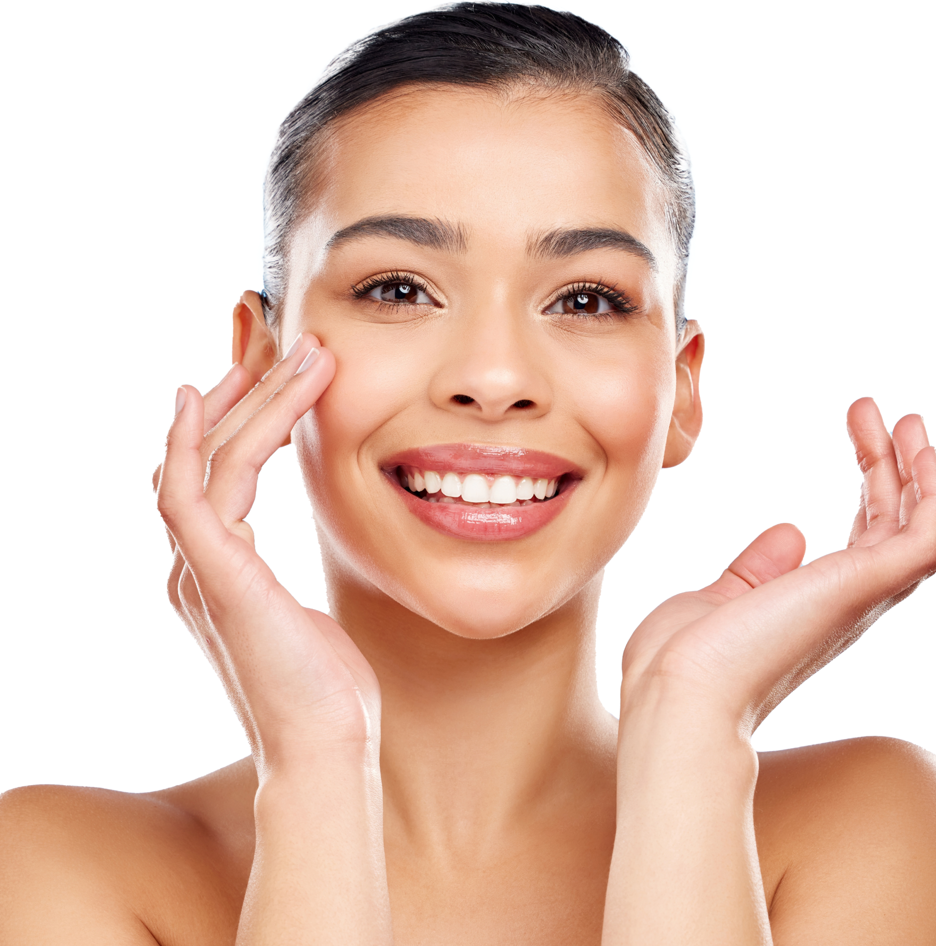 woman smiling with great skin